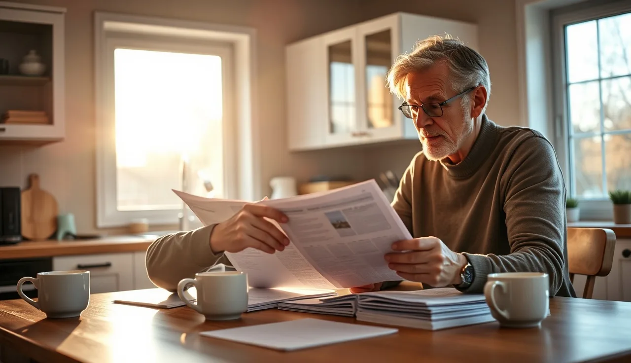 Provider and parent reviewing a daycare enrollment contract at a kitchen table