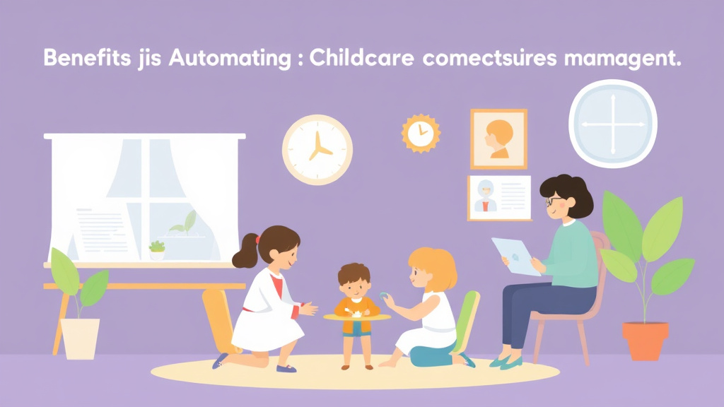 Clear illustration of benefits of Automating Childcare Compliance Management with supporting details