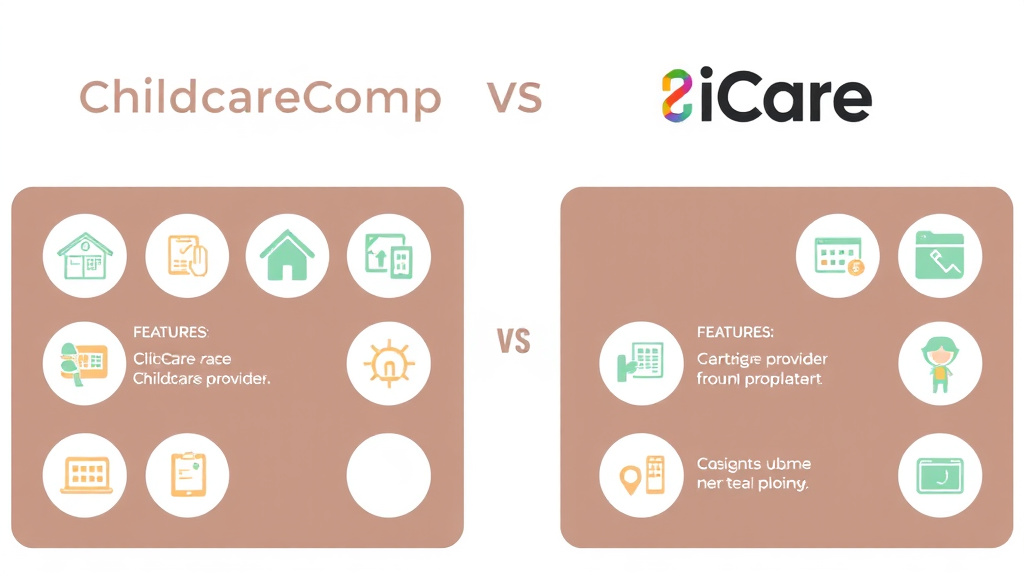 Conceptual diagram showing how childCareComp vs iCare Software: Compliance Features works in practice
