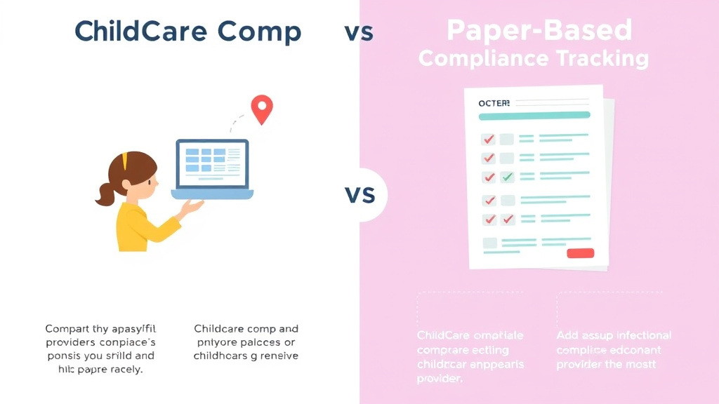 Step-by-step visual guide for implementing childCareComp vs Paper-Based Compliance Tracking