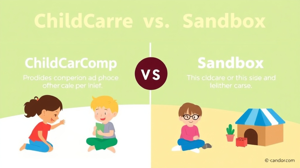 Action-oriented illustration showing how to apply childCareComp vs Sandbox Childcare: Feature Comparison