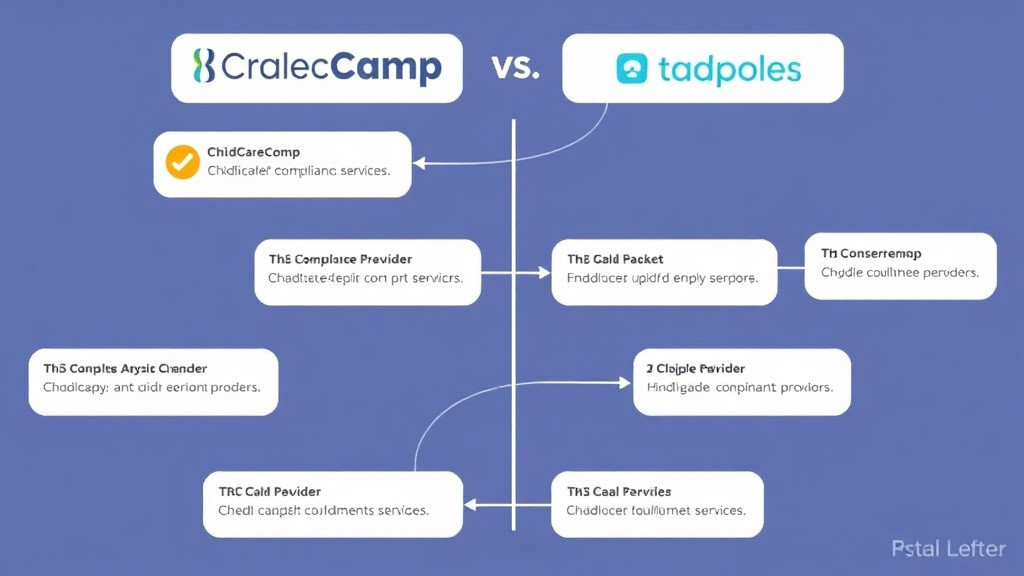 Action-oriented illustration showing how to apply childCareComp vs Tadpoles: Compliance Tracking Comparison
