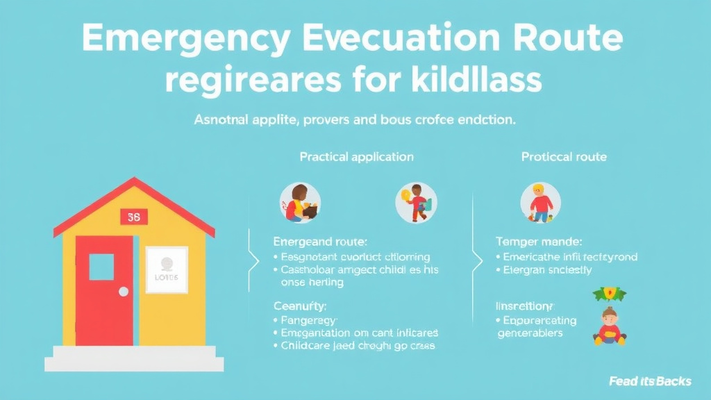 Real-world application diagram for emergency Evacuation Route Requirements for Childcare