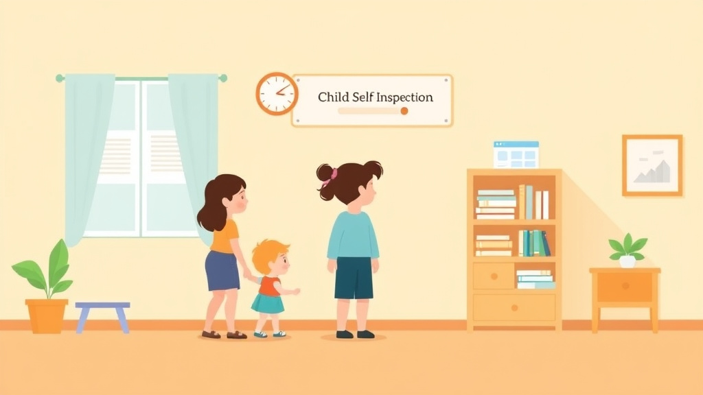 An informative visual explaining facility Self-Inspection Schedule for Childcare Centers for beginners and professionals