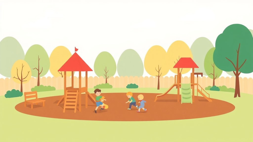 Detailed visual representation of fall Zone and Surfacing Requirements for Childcare Playgrounds