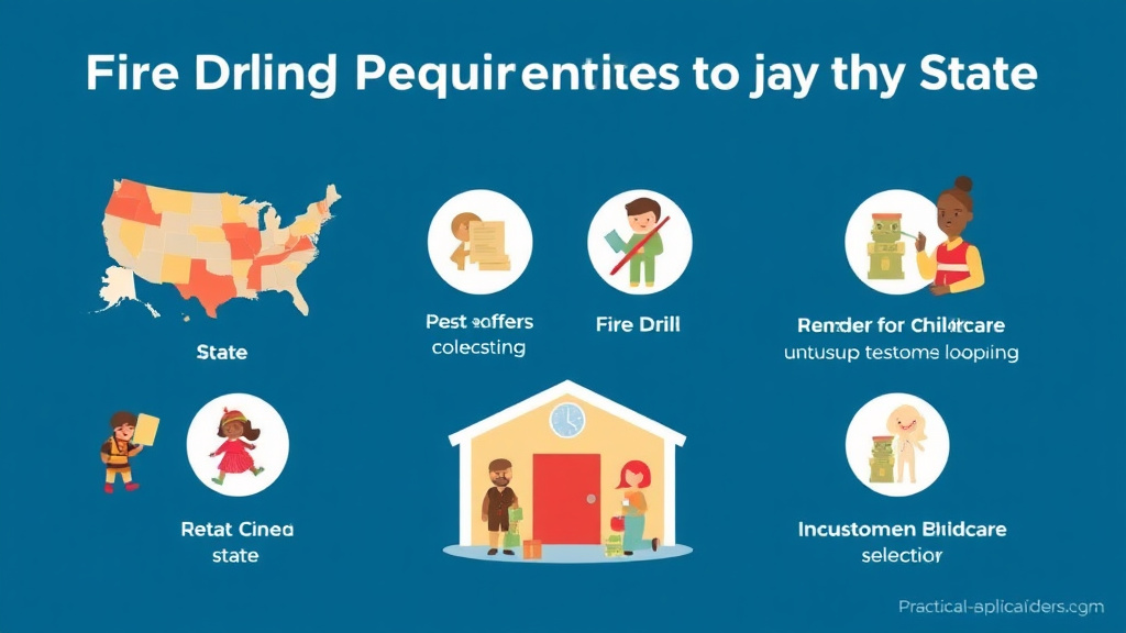 Hands-on guide visualization for fire Drill Requirements for Childcare Centers by State