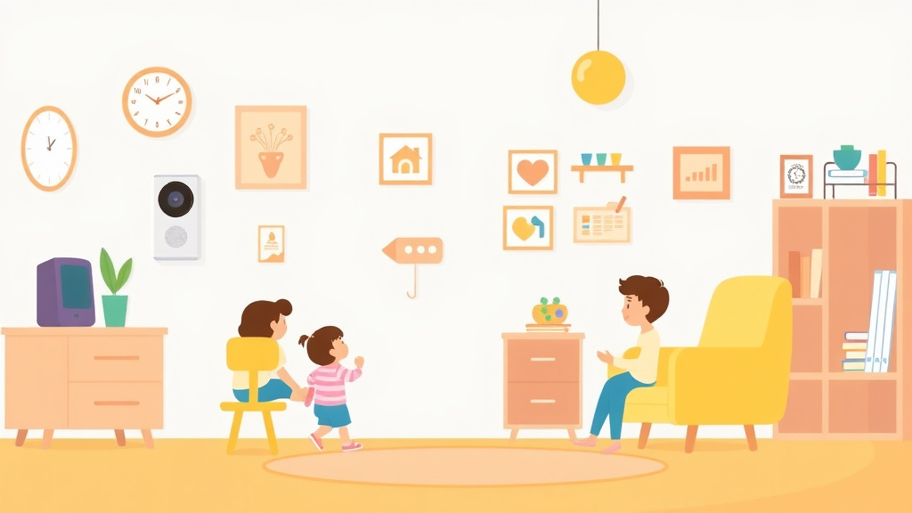 Clear illustration of intercom and Communication Systems for Childcare with supporting details