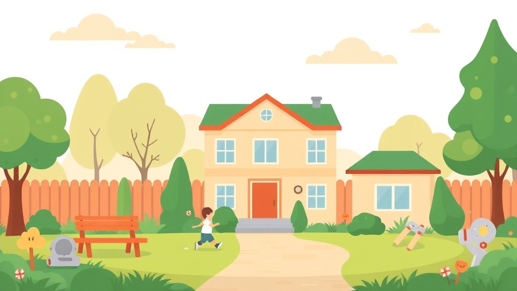 Clear illustration of landscaping Safety for Childcare Facilities with supporting details