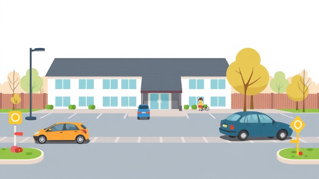 Visual overview of parking Lot Safety Requirements for Childcare Centers with key concepts highlighted