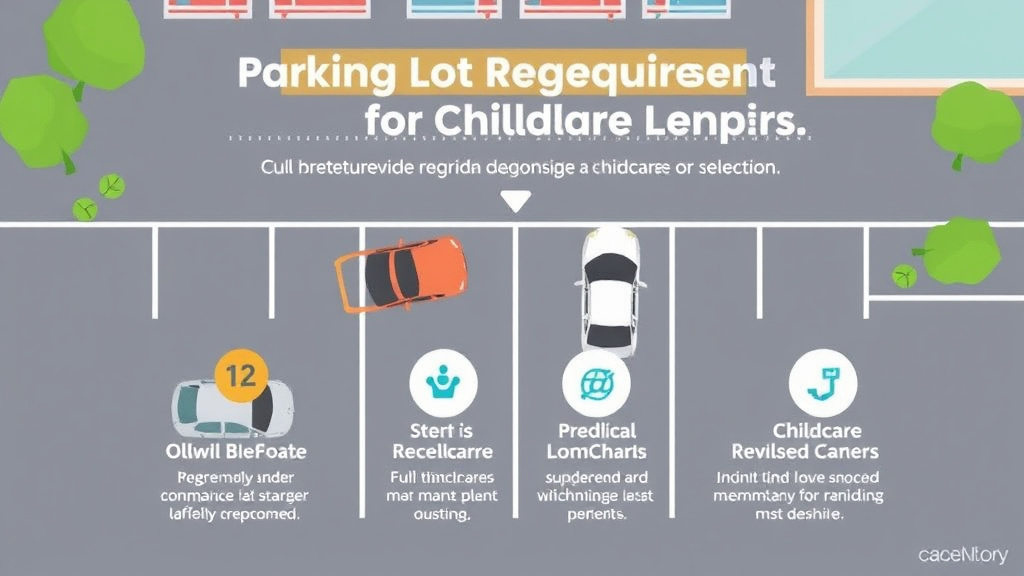 Action-oriented illustration showing how to apply parking Lot Safety Requirements for Childcare Centers