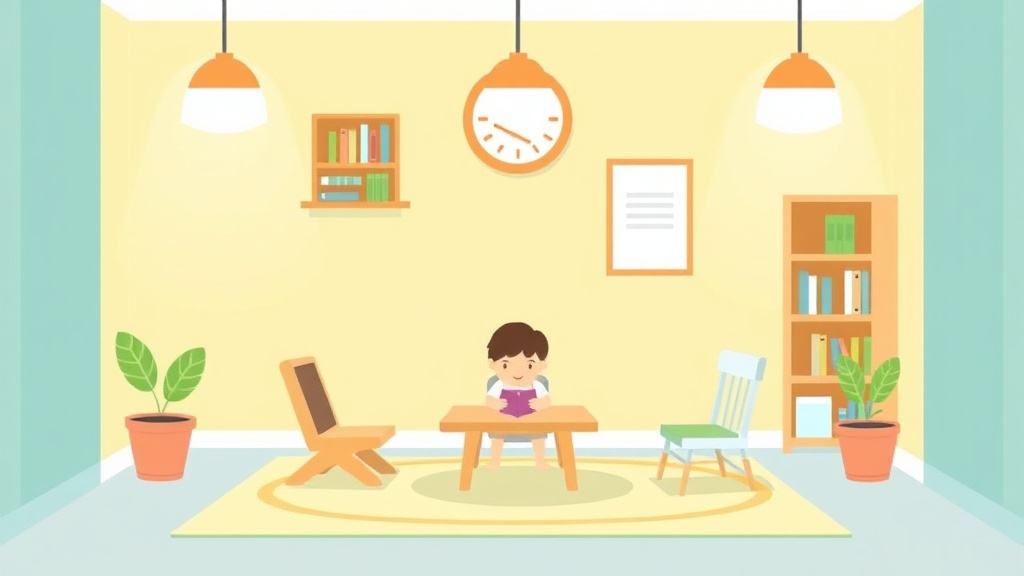 Action-oriented illustration showing how to apply reading and Quiet Area Setup for Childcare Centers