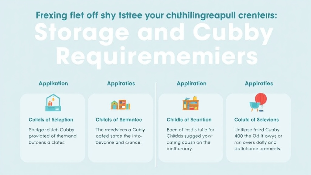 Real-world application diagram for storage and Cubby Requirements for Childcare Centers