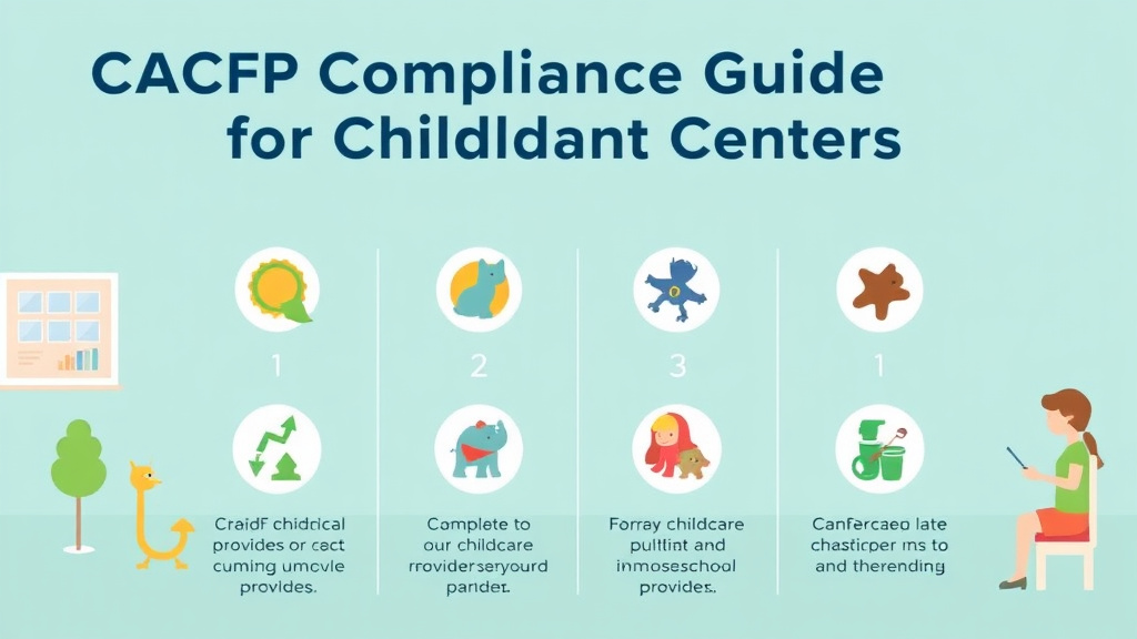 Action-oriented illustration showing how to apply CACFP Compliance Guide for Childcare Centers