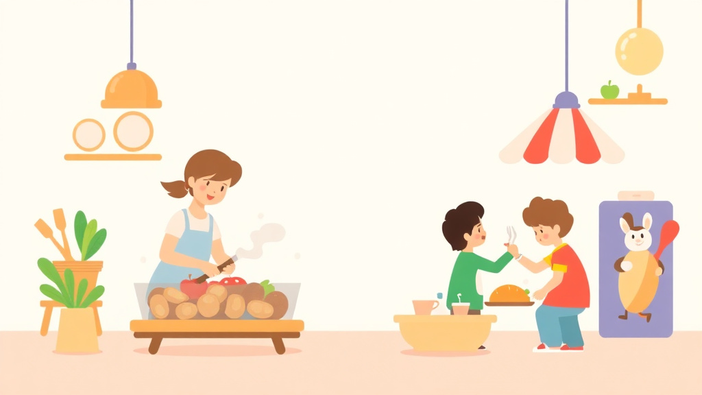 Visual overview of catering vs On-Site Cooking for Childcare Centers with key concepts highlighted