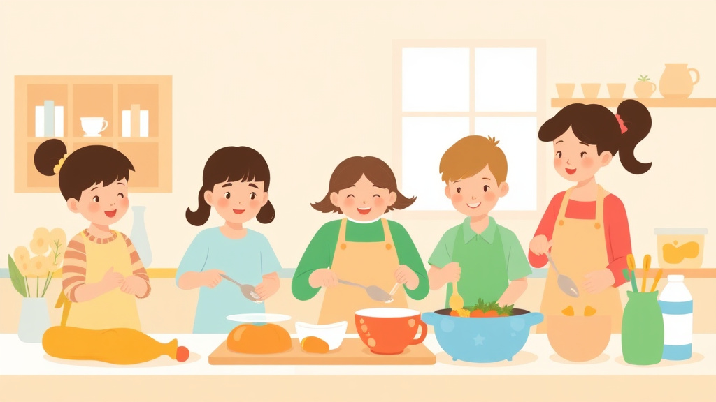 An informative visual explaining cooking Activities with Children in Childcare: Safety and Compliance for beginners and professionals