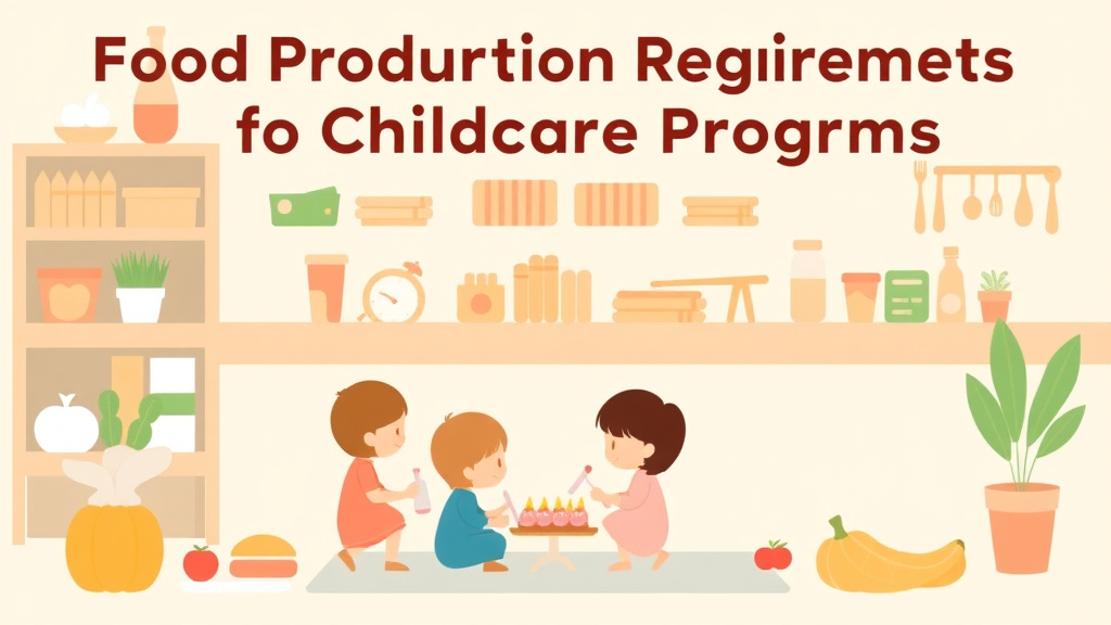 Educational graphic covering the essentials of food Procurement Requirements for Childcare Programs