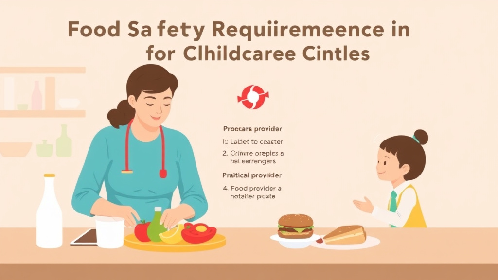 Action-oriented illustration showing how to apply food Safety Requirements for Childcare Centers