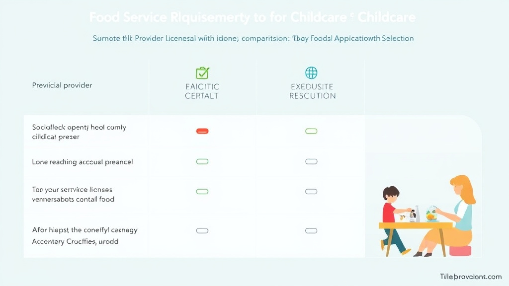 Real-world application diagram for food Service License Requirements for Childcare Centers