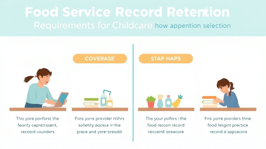 Action-oriented illustration showing how to apply food Service Record Retention Requirements for Childcare