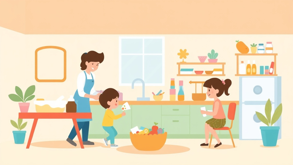 A professional illustration depicting food Service Sanitation Requirements for Childcare