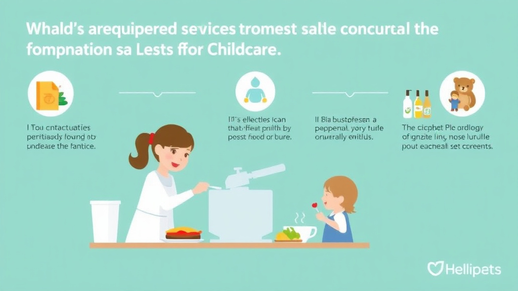 Action-oriented illustration showing how to apply food Service Sanitation Requirements for Childcare