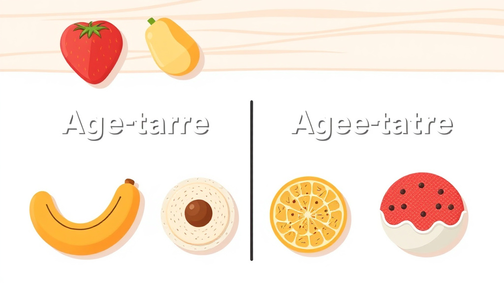 Detailed visual representation of age-Appropriate Food Textures for Childcare