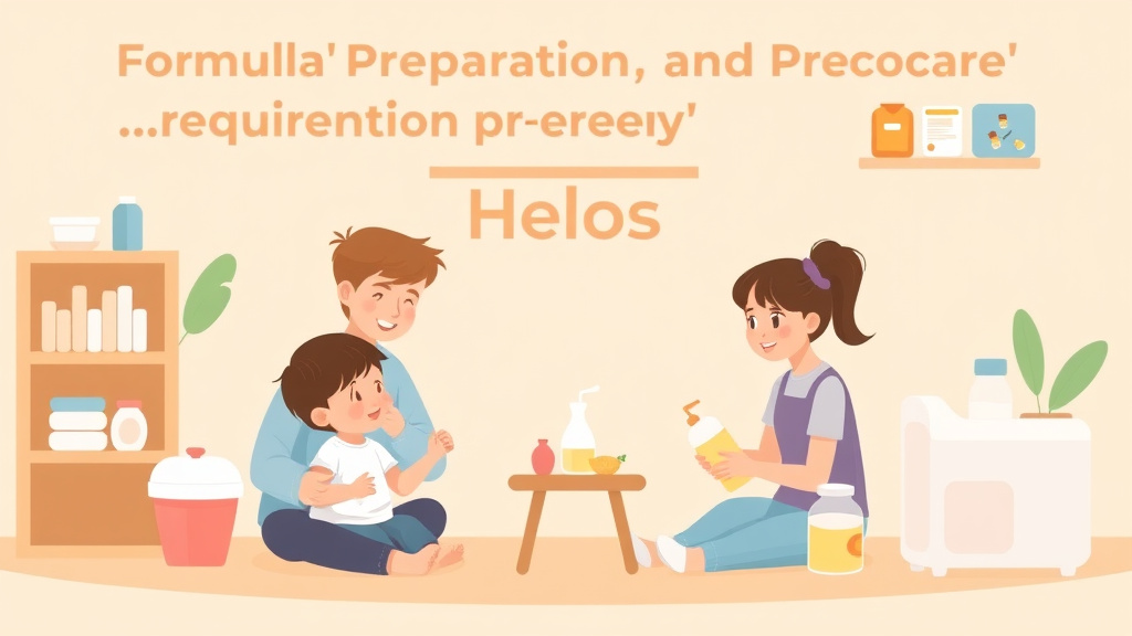 A professional illustration depicting formula Preparation and Storage Requirements for Childcare