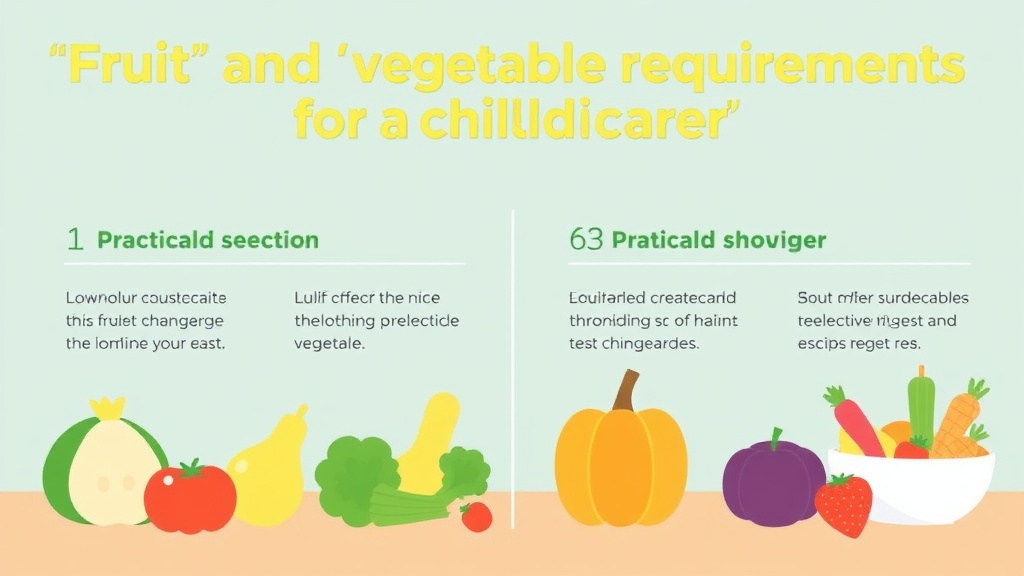 Practical checklist visual for fruit and Vegetable Requirements for Childcare Meals
