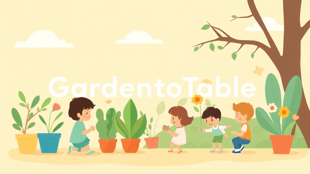 Visual overview of garden-to-Table Programs in Childcare Centers with key concepts highlighted