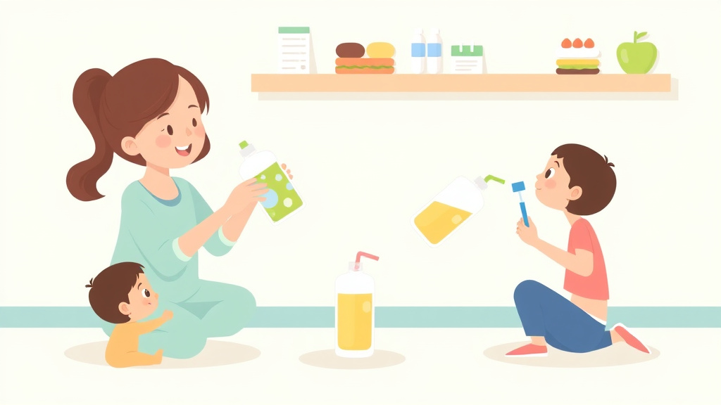 Educational graphic covering the essentials of hydration Requirements for Children in Childcare