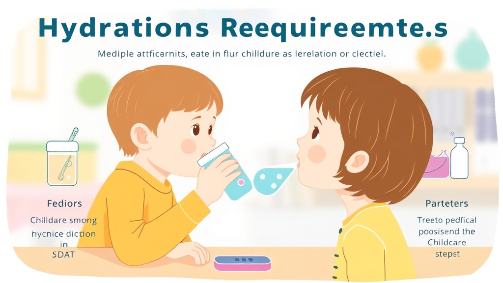 Action-oriented illustration showing how to apply hydration Requirements for Children in Childcare