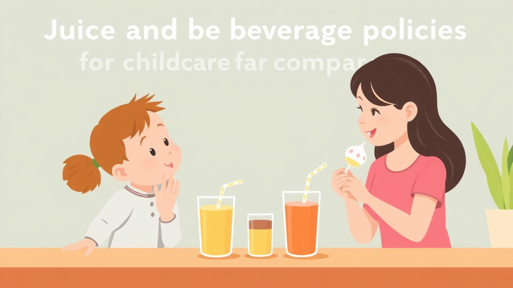 Visual overview of juice and Beverage Policies for Childcare Programs with key concepts highlighted