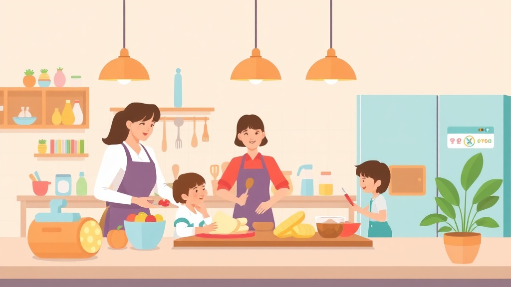 A professional illustration depicting kitchen Staff Training Requirements for Childcare Food Service