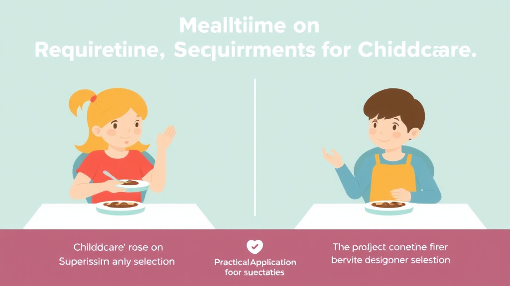 Process flow illustration for putting mealtime Supervision Requirements for Childcare into action