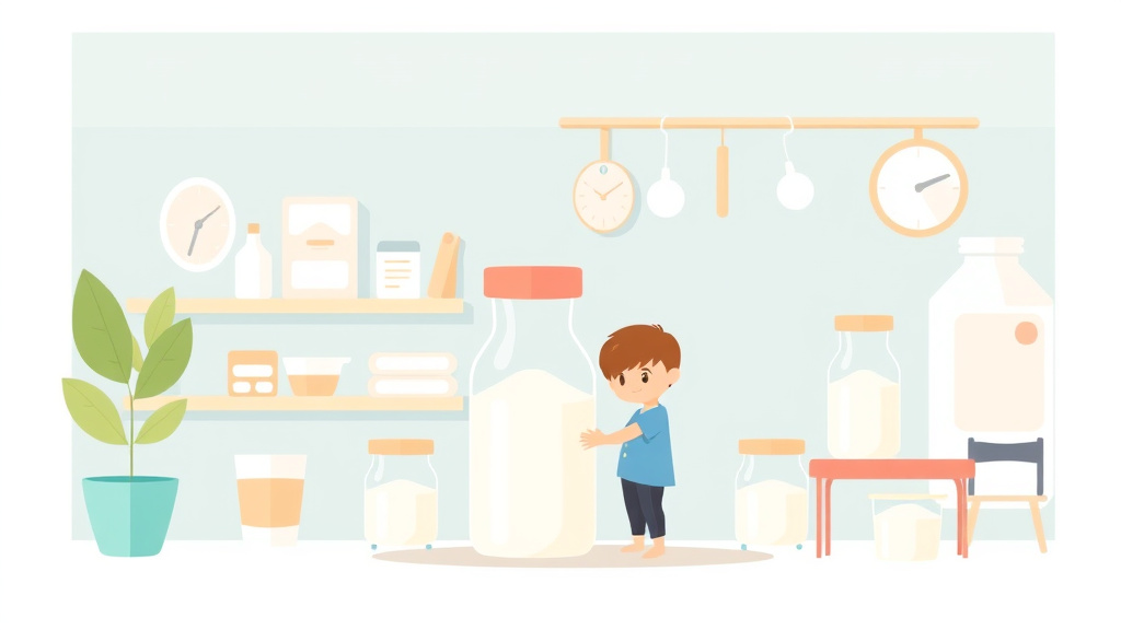 An informative visual explaining milk Storage and Handling in Childcare Centers for beginners and professionals