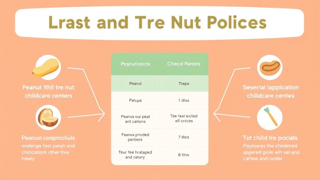 Action-oriented illustration showing how to apply peanut and Tree Nut Policies for Childcare Centers
