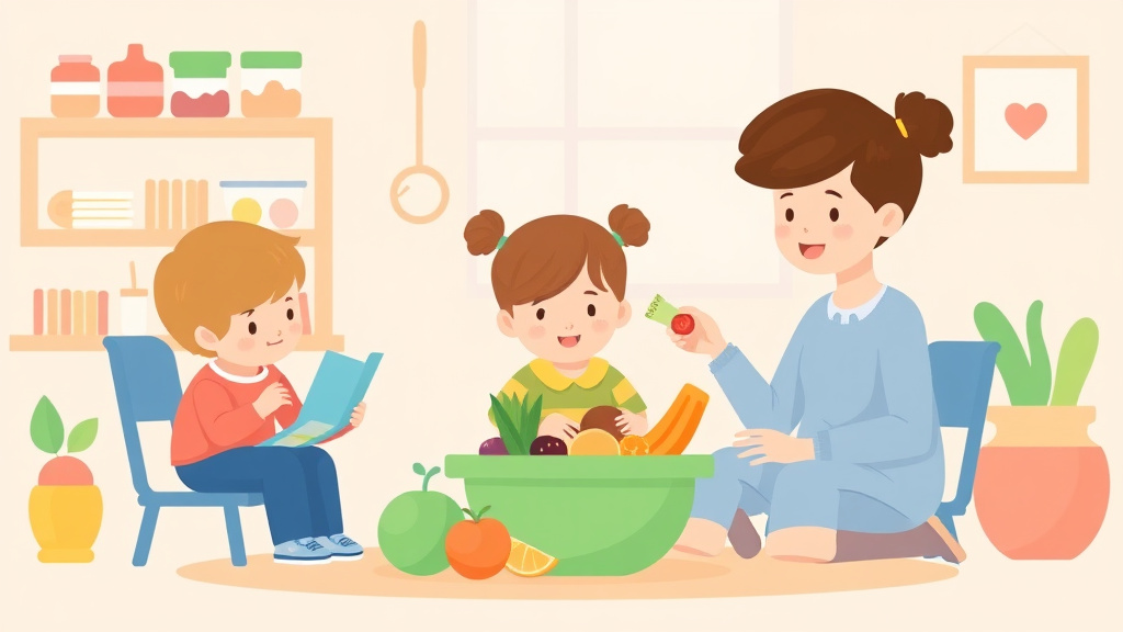 Illustration breaking down the fundamentals of preschool Nutrition Requirements in Childcare