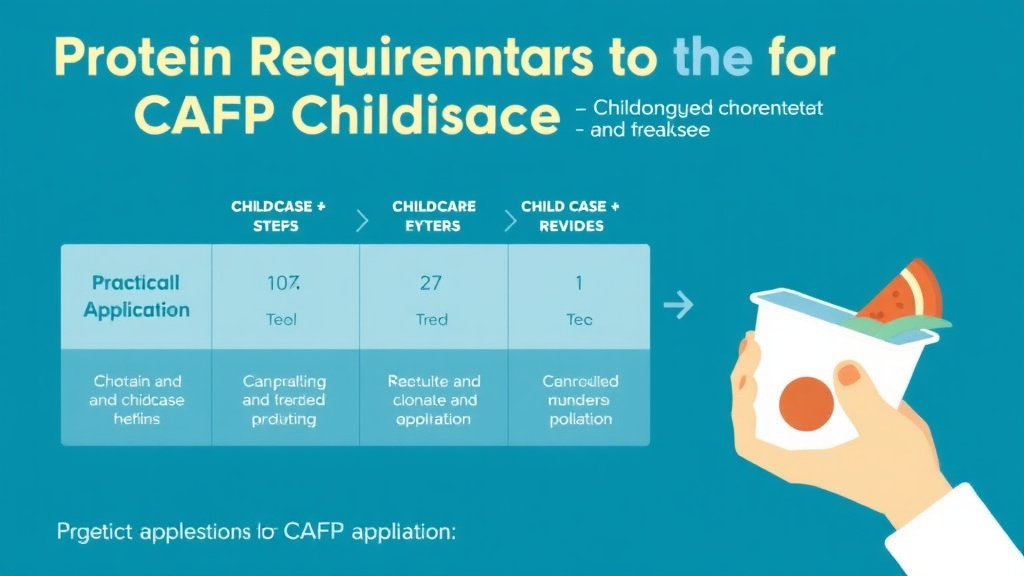 Action-oriented illustration showing how to apply protein Requirements for CACFP Childcare Meals