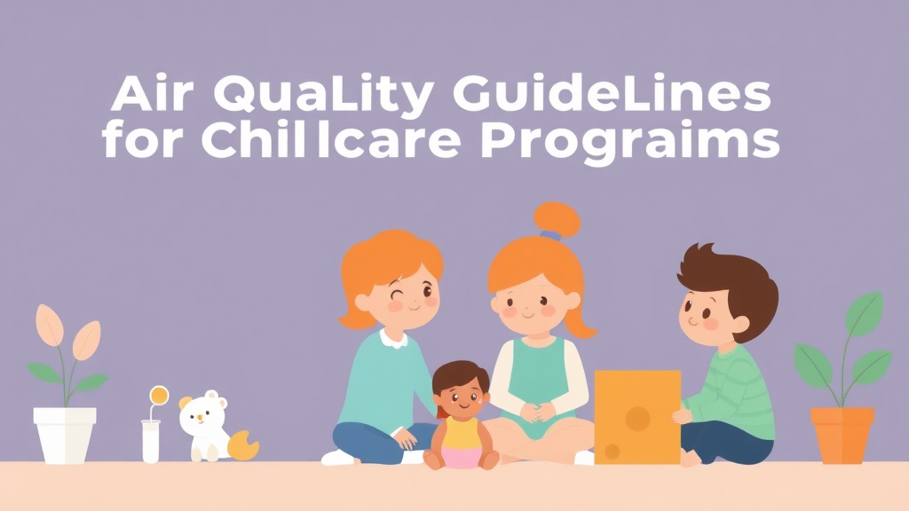 Clear illustration of air Quality Guidelines for Childcare Programs with supporting details