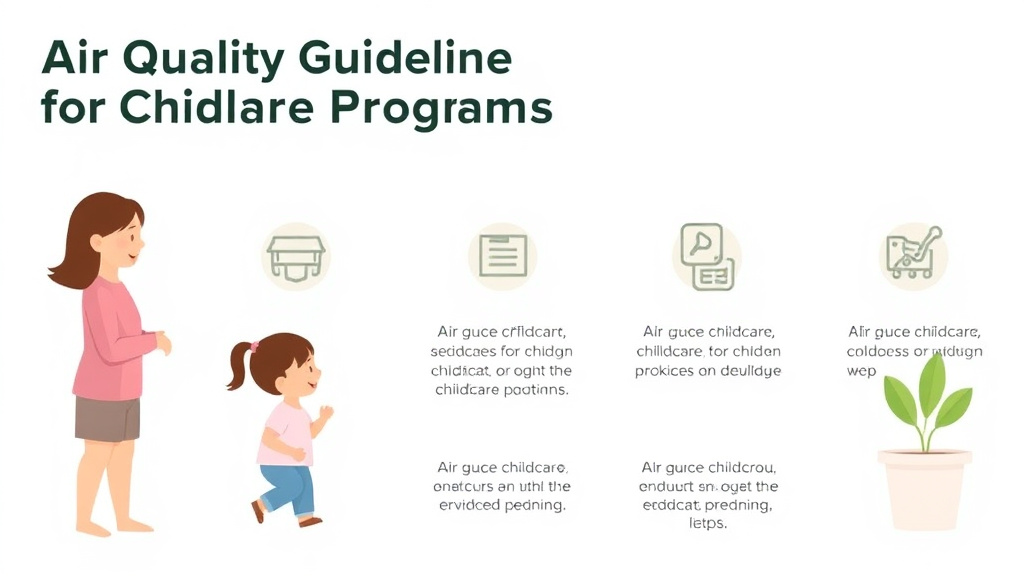 Action-oriented illustration showing how to apply air Quality Guidelines for Childcare Programs