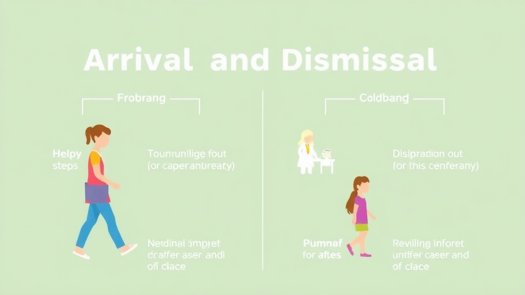 Practical workflow diagram for arrival and Dismissal Safety Procedures for Childcare