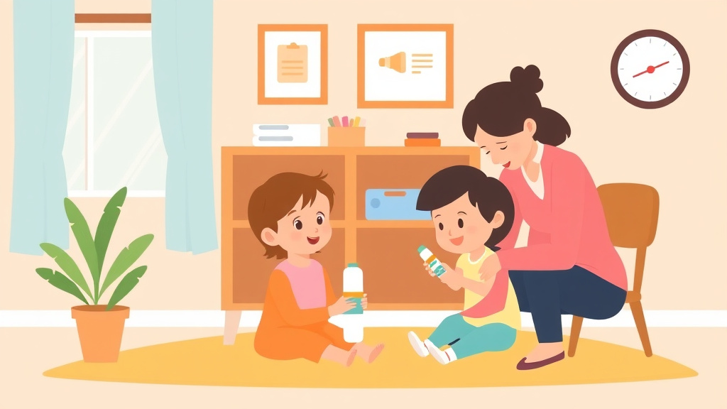 Clear illustration of epiPen Administration Training and Policy for Childcare with supporting details