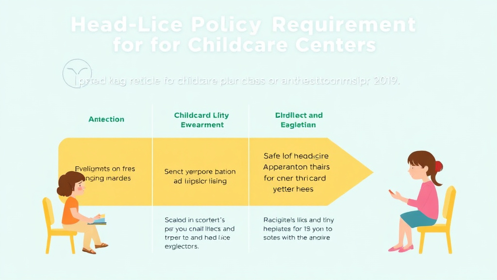 Action-oriented illustration showing how to apply head Lice Policy Requirements for Childcare Centers