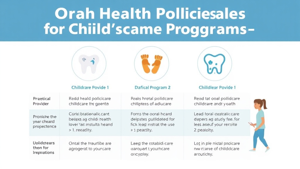 Practical checklist visual for oral Health Policies for Childcare Programs