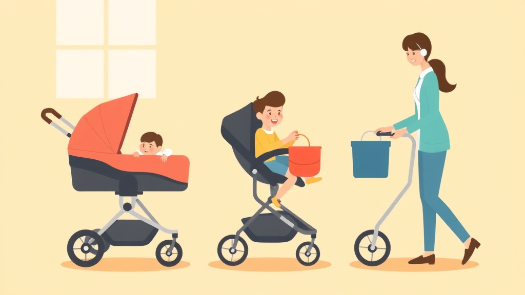 A professional illustration depicting stroller and Buggy Safety Requirements in Childcare