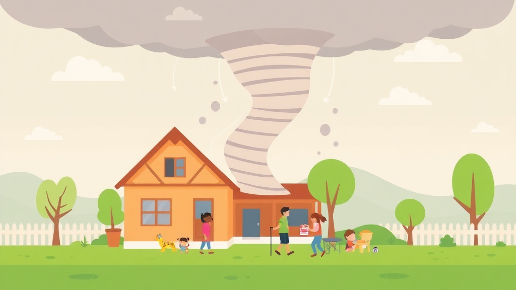 Illustration breaking down the fundamentals of tornado Preparedness for Childcare Programs