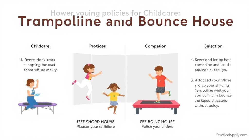 Practical checklist visual for trampoline and Bounce House Policies for Childcare