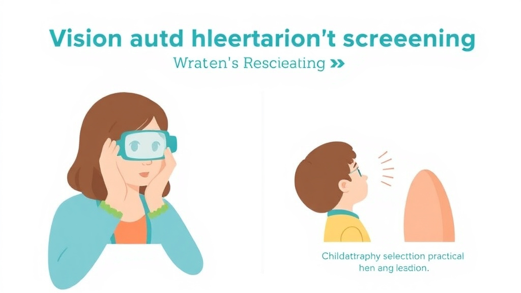 Action-oriented illustration showing how to apply vision and Hearing Screening Requirements in Childcare
