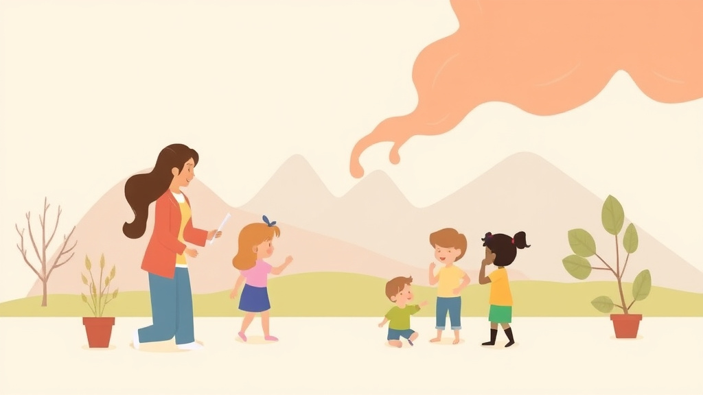 Educational graphic covering the essentials of wildfire Smoke Guidelines for Childcare Programs