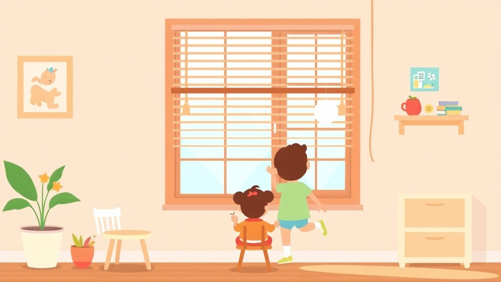 Detailed visual representation of window and Blind Cord Safety in Childcare Centers